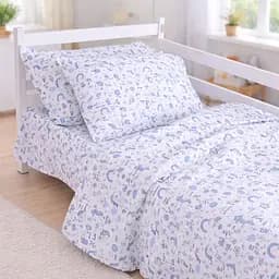 Комплект постільної білизни Бязь Mirson Tiny Unicorn blue 220х240см (2200012578728)