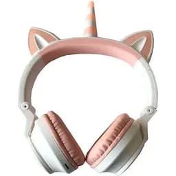 Навушники накладні Unicorn блютуз з LED-підсвіткою й вушками (STN27K) Білі