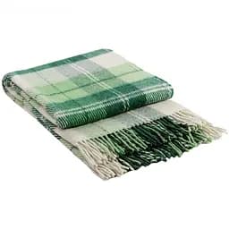 Плед вовняний Vladi Ельф 200х220 біло-салатово-зелений 2 (1119)