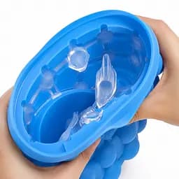 Силіконова форма відро для льоду з кришкою Ice Cube Maker Genie для охолодження напоїв Блакитний 88476 - мініатюра 9