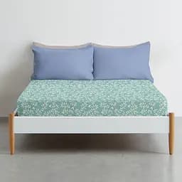 Простирадло Cosas на резинці в дитяче ліжечко 70х140 floret cs1, м'ята (BirdsFoliageMint_70x140x12) - мініатюра 3