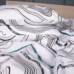 Наволочка MirSon Бязь 17-0696 River Streams 70х70 см біла з принтом (2200010453072)