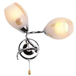 Бра Brille LK-437W/2 E27 CH настенное накладное с выключателем классическое