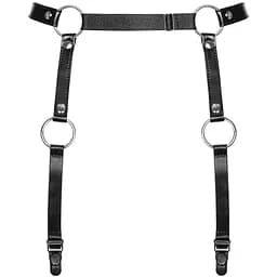 Гартери Obsessive A741 garter belt black, штучна шкіра
