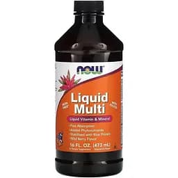 Женский витамины NOW Multi Liquid, 473 мл с натуральными добавками - Лесная ягода