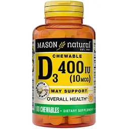Вітамін D Mason Natural Vitamin D 400 ME 100 жувальних таблеток смак ванілі