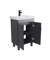 Тумба Мойдодир Simple Graphite 55-U з умивальником River 55 графітова універсальна Графіт - мініатюра 4