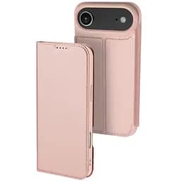 Чохол-книжка Dux Ducis з кишенею для візиток для Apple iPhone 17 Air 6.5" Rose Gold