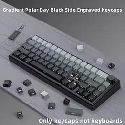 Набір кейкапів Polar Day PBT Double-Shot, 135 клавіш, OEM профіль, бокові легенди, Сірий - мініатюра 4