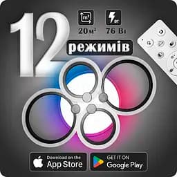 Люстра светодиодная 517 Light 3color с пультом 76 Вт Черный (02044)