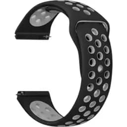 Ремінець Becover Vents Style для Samsung Galaxy (20 mm)/Watch 5/ Watch 4 40/44mm/Watch 4 Classic 42 mm/Watch Active/Active 2 40/44mm/Watch 3 41 mm/Gear S2/Classic/Gear Sport Black-Gray (705693)