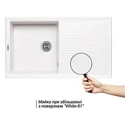 Кухонна мийка Lidz 860x500/240 WHI-01 (LIDZWHI01860500240) - мініатюра 3