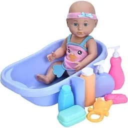 Пупс з ванною та аксесуарами у халаті набір для купання 33 см 68326-1 