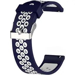 Ремінець силіконовий Boorui для годинника 20 мм Nike design темно синій з білим