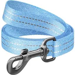 Повідець для собак Waudog Re-cotton, світловідбивний, M, 500х2 см, блакитний