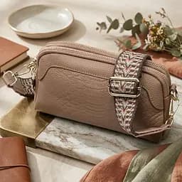 Жіноча сумка на два відділення з натуральної шкіри Vintage 22356 бежева - мініатюра 10