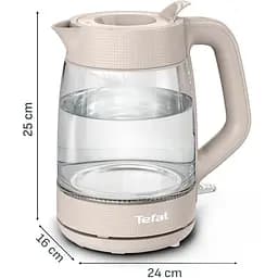 Чайник електричний Tefal Morning Glass Kettle 1.7 л бежевий (KO2G0BE0) - мініатюра 5