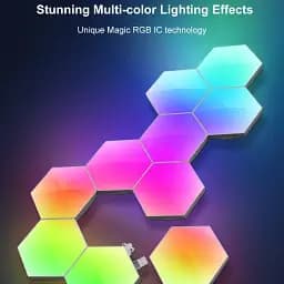 Модульний настінний світильник LED RGB 5V соты SAL-011B 10pcs Bluetooth USB with app (White) Epik - мініатюра 3