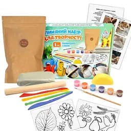 Дитячий глиняний набір для творчості Alexes GL-002 природна глина 1 кг