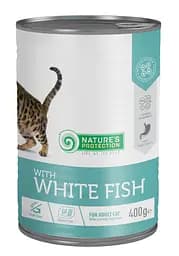 Вологий корм для дорослих кішок з білою рибою Nature's Protection with White Fish 400 г