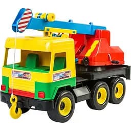 Машинка Tigres Middle Truc Автокран 38 см желтый с зеленым (39226)