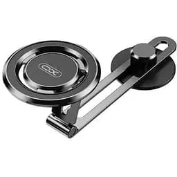 Автодержатель XO C132 Tesla specific iPhone metal bracket with magnetic iron ring Черный
