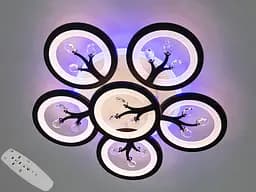 Чорна світлодіодна люстра з пультом, димером, підсвічуванням, 90 Вт