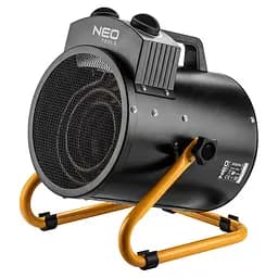 Neo Tools Теплова пушка електрична, 3кВт, 80м кв, 354м куб/рік, нагрівальний елемент – нерж. сталь, IPX4, чорний