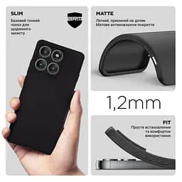 Чехол-накладка для смартфона Motorola Edge 60 Pro 5G, противоударный, силиконовый, термополиуретановый (ТПУ), с защитой камеры и корпуса, черный, защита всего корпуса, ArmorStandart (ARM85836) - мініатюра 3