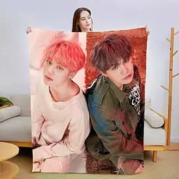 Плед BTS Yoonmin, 3D плюшевий, 160x200 см, подарунковий