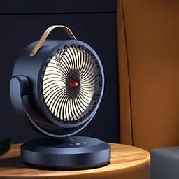Акумуляторний міні вентилятор VU-05/FS-25 з поворотом / Вентилятор Mini fan з LED-підсвічуванням та USB - мініатюра 3