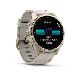 Смарт-годинник Garmin Fenix 8 43 мм AMOLED Сапфір Туманно-сірий/М'яке золото з шкіряним ремінцем QuickFit 20 мм - мініатюра 2