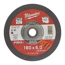Диск зачистний для металу MILWAUKEE, SG 27/180х6 PRO+, діаметр 180мм