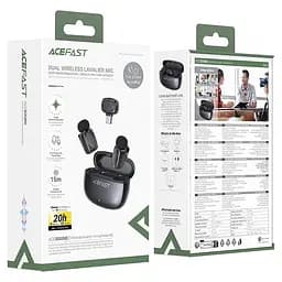 Петличний бездротовий мікрофон Acefast R2 Dual-mic Type-C Black - мініатюра 5