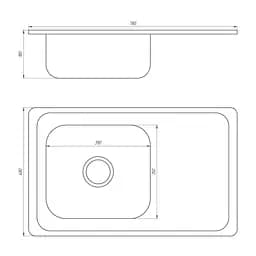 Мийка кухонна Mira MR 7848 D Decor прямокутна 780х480х180 мм 30412 - мініатюра 3