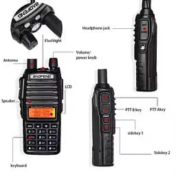 Портативна тактична рація Baofeng UV-82 5W дводіапазонна з гарнітурою VHF136-174/UHF400-520 МГц (18836) - мініатюра 6