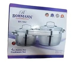 Універсальний набір каструль з кришками Bohmann BH-1902 2 каструлі з нержавіючої сталі - мініатюра 6