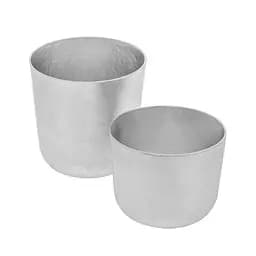 Набір з 2 форм для випікання пасок, хліба та кексів з литого алюмінію 0.4 та 0.35 л, Полімет Сірий 86208