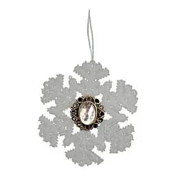 Сніжинка з блискітками 12 см