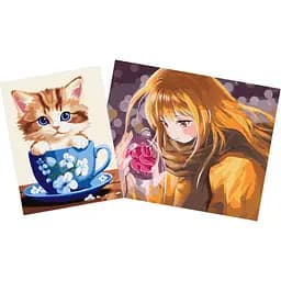 Набір для розпису по номерах Ideyka Промінь щастя 40х50 см та Бешкетне кошеня 30х40 см (СKHO1333)