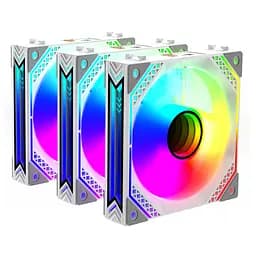 2E Gaming Корпусный вентилятор Air Cool ACF120MB-ARGB, 3x120мм, 2000rpm, 4pin PWM +5VARGB, 20.5dBa, белый