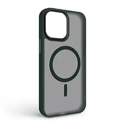 Чехол для Apple iPhone 15 Pro Max, Uniq MagCase, зеленый, противоударный, панель-накладка с MagSafe, ударопрочный TPU+PC, с магнитом MagSafe, поддержка полноценной беспроводной зарядки, ArmorStandart (ARM75321) - мініатюра 2