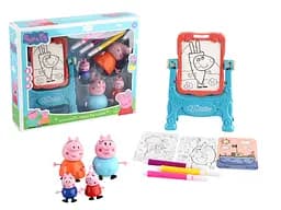 Ігровий набір героїв Пеппа та сім’я з мольбертом і фломастерами