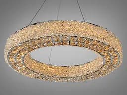 LED підвісна люстра кришталь хром 55Вт пульт - мініатюра 2