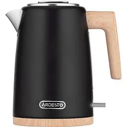 Електрочайник Ardesto EKL-F420BWD, чорний, 2200 Вт, 1.7 л, дисковий, індикатор роботи, корпус нержавіюча сталь, автоматичне