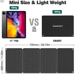 Сонячна панель Solar panel IP67 30W 2xUSB (PD) виходу (BS-030) - мініатюра 2