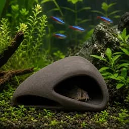 Декорація Hobby Wave Cave 1 dark 12×12×5,5 см - керамічне укриття для риб і креветок в акваріумі (41654) - мініатюра 3