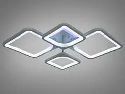Люстра стельова LED Diasha 8060/2+2GR, 100W, 6500K, сірий метал, сучасний стиль з диммером та кольоровим підсвічуванням - мініатюра 2