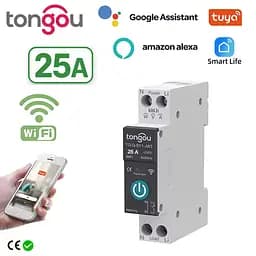 Розумний Wi‑Fi автомат Tongou 25А Tuya з моніторингом енергоспоживання TO-Q-SY1-JWT - мініатюра 3
