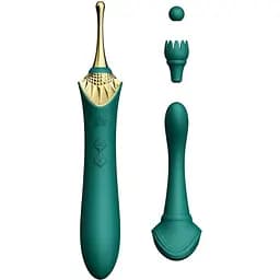 Вагинально-клиторальный вибратор Zalo - Bess Turquoise Green